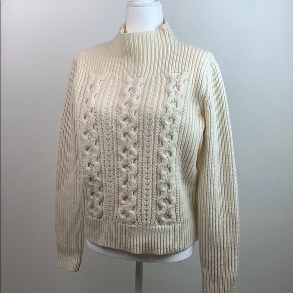 Pink Tartan Sweaters - Pink Tartan cashmere wool cable chunky sweater EUC